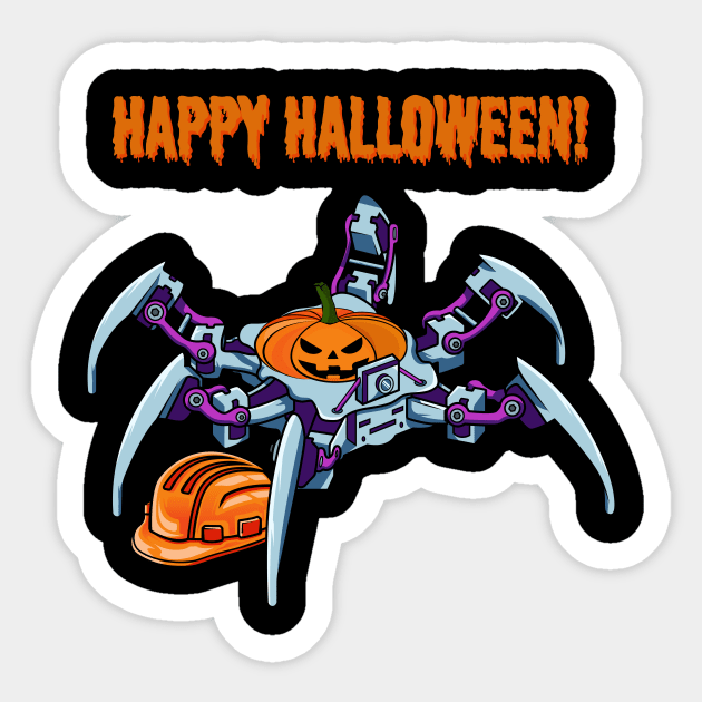 Robot Spider #1 Halloween Edition Sticker by Merch By Engineer